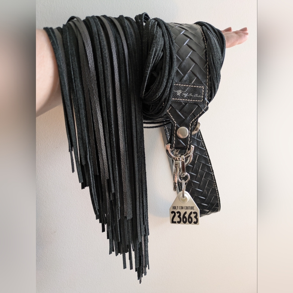 HCC Black Fringe Leather Shoulder Crossbody Strap